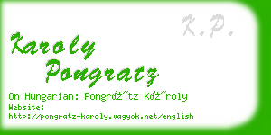 karoly pongratz business card